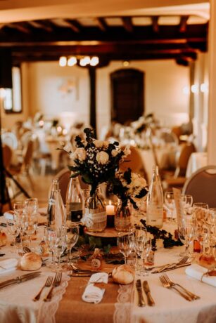 Table de diner de mariage