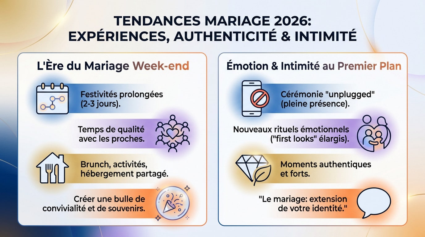 Mariage 2026 tendance expérience immersive et authentique